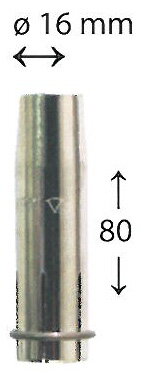 4300260L - Dýza plynová,  L80 / OD22 / D16, dlhá