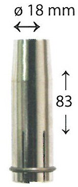 4300380C - Dýza plynová, L83 / OD25 / D18, kónická