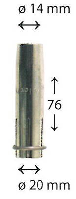 4295760 - Dýza plynová, L76 / OD20 / D14, štandardná, M8